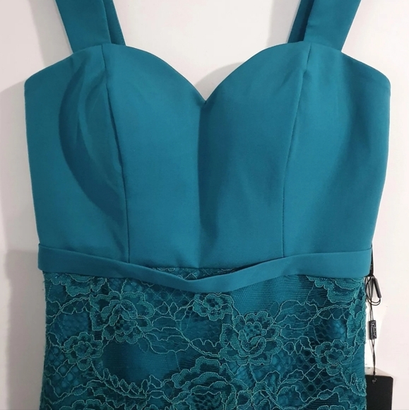 Jadore Size 14 Teal Knee Length Lace Women's Pencil Dress New With Tags - Picture 2 of 12